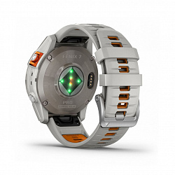 Умные часы Garmin Fenix 7 Pro Sapphire Solar титановый серый, ремешок - серо-оранжевый