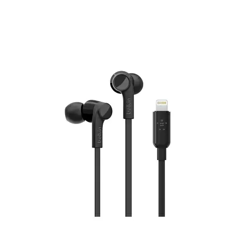 Наушники-вкладыши Belkin Soundform Headphones with Lightning Connector, проводные, черный