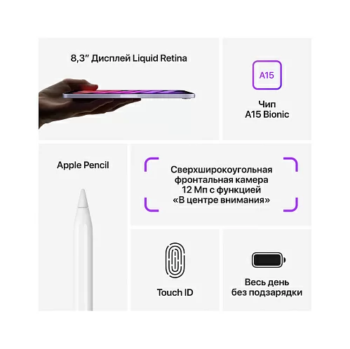 iPad mini (2021), Wi-Fi+Cellular 256 Гб, "серый космос"