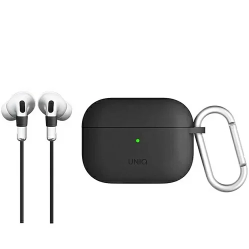 Чехол Uniq Vencer Hang case для Airpods Pro с карабином и шнурком, темно-серый