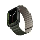 Ремешок Uniq Revix для Apple Watch 49/45/44/42 mm, двухсторонний, зеленый/серый