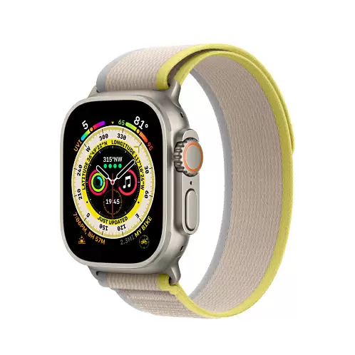 Ремешок Apple Watch 49 мм Trail Loop, желтый/бежевый