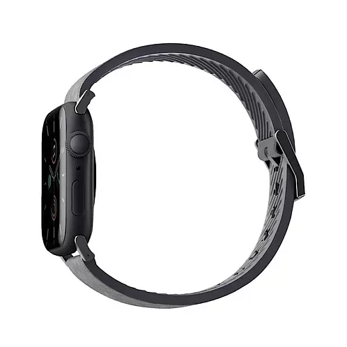 Ремешок Uniq Straden Waterproof для Apple Watch 49/45/44/42 mm, кожа/силикон, серый