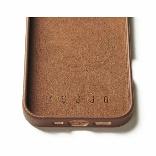 Чехол Mujjo Leather Case для iPhone 16 Pro, MagSafe, коричневый