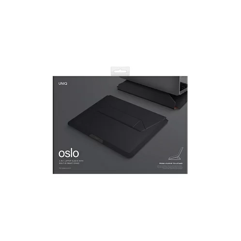 Чехол Uniq Oslo V.2 PU leather Magnetic для ноутбуков 14", складной, подставка, new, черный