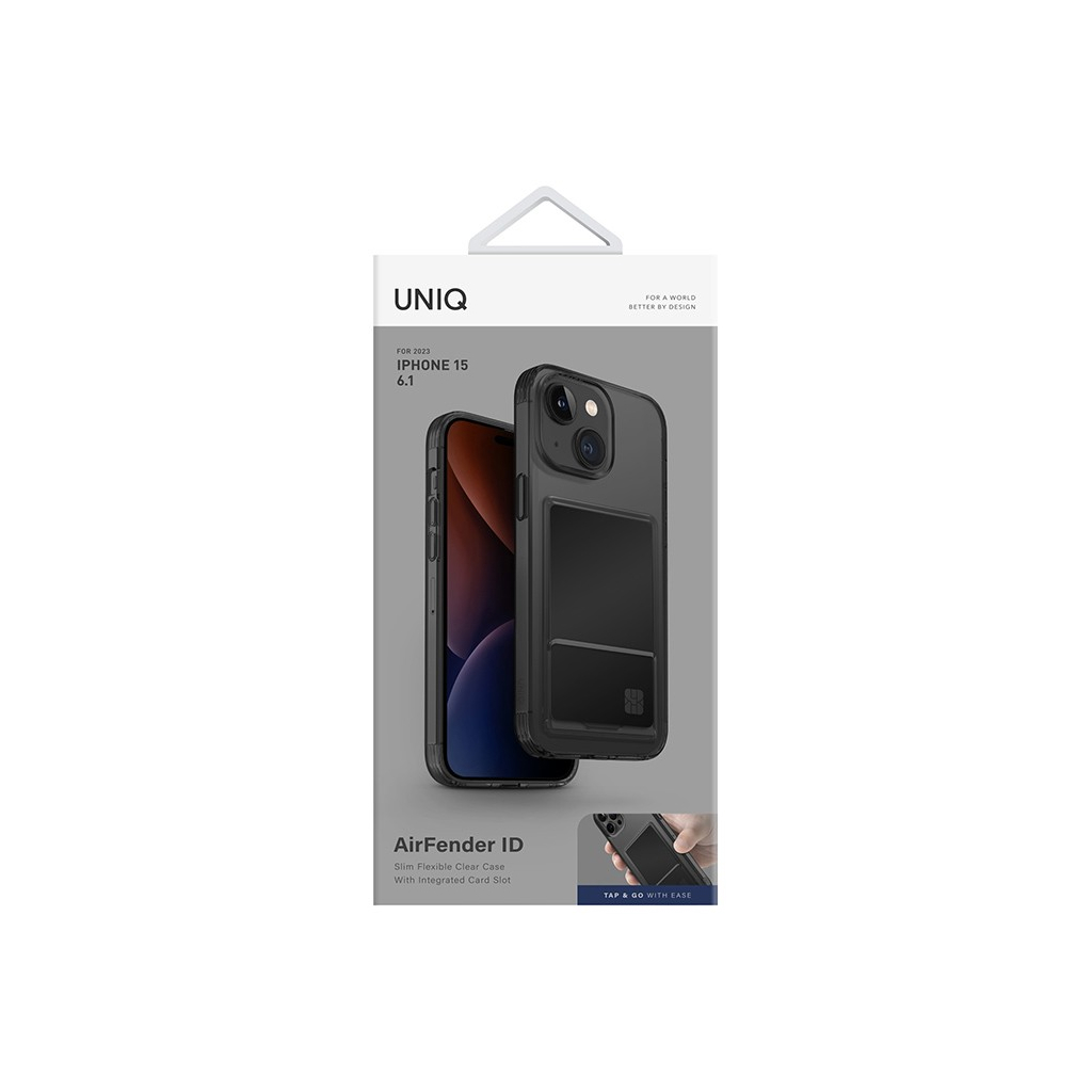 Купить Чехол Uniq для iPhone 15 Air Fender ID, cardslot, серый в Москве в  сети магазинов iShop