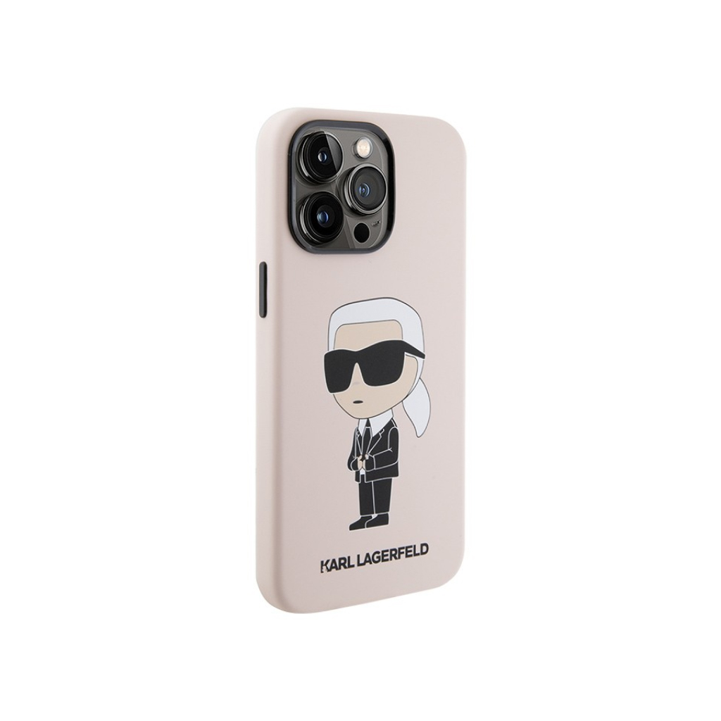 Купить Чехол Lagerfeld для iPhone 15 Pro Liquid silicone NFT Karl Ikonik  Hard Pink в Москве в сети магазинов iShop