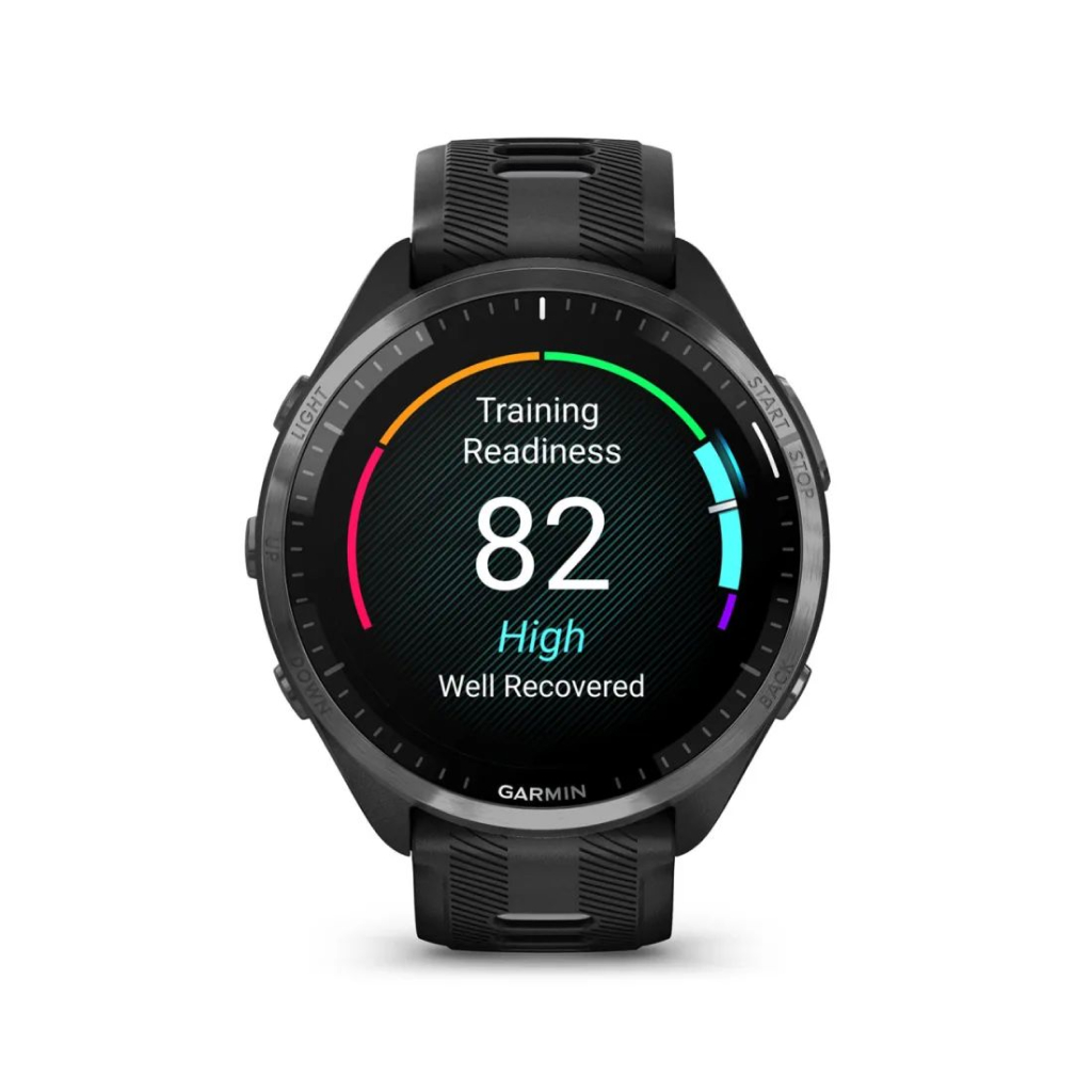 Купить Умные часы Garmin Forerunner 965 черные, темно-серый DLC/титановый  безель, ремешок - черный в Москве в сети магазинов iShop