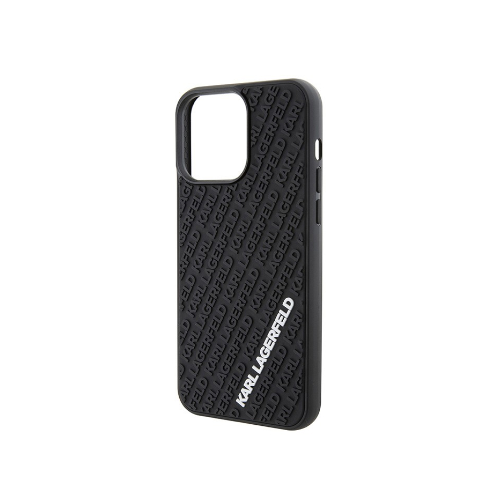 Чехол Lagerfeld для iPhone 15 Pro Max чехол 3D Rubber Multi Logo Hard Black