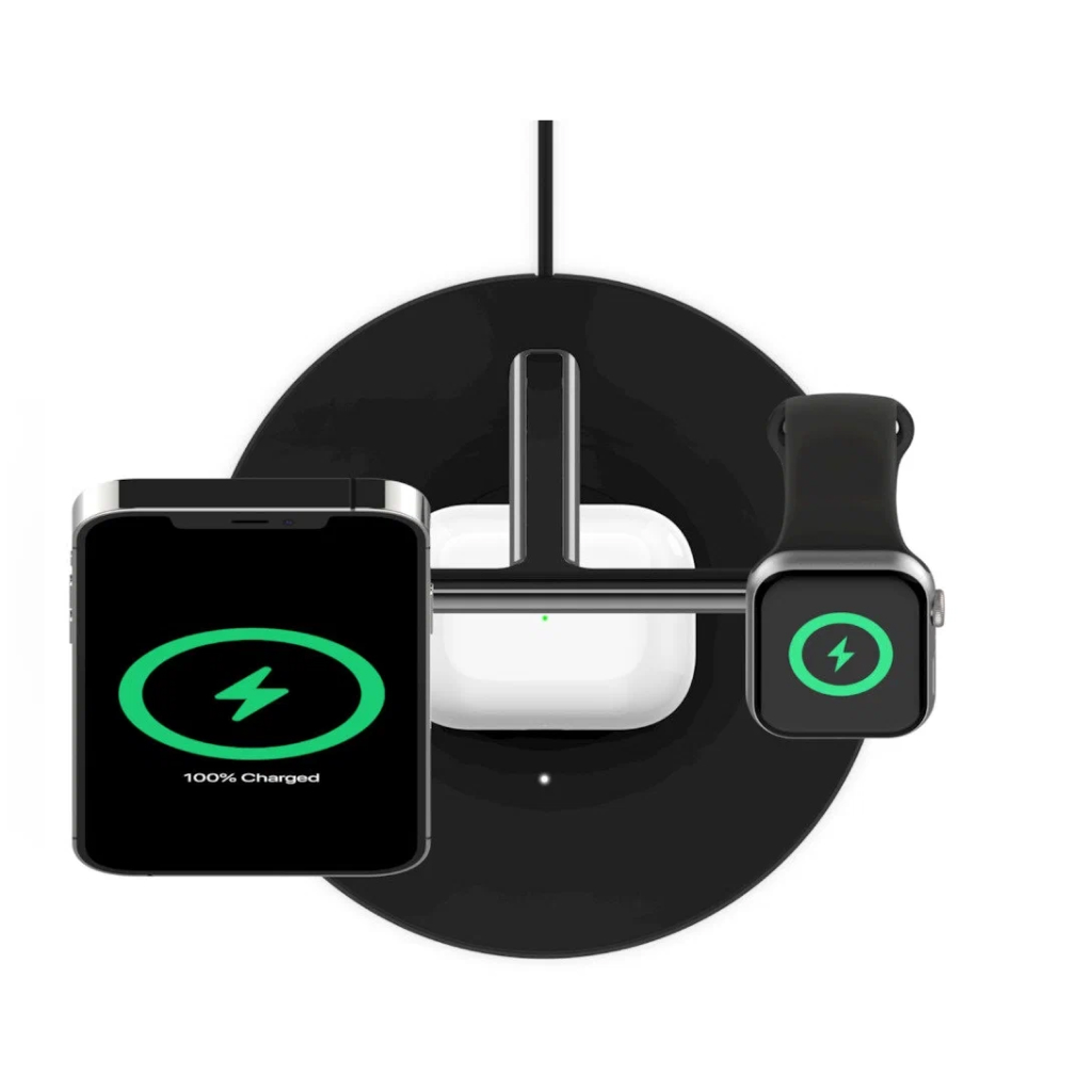 Купить Беспроводное зарядное устройство Belkin BoostCharge Pro 3-in-1,  MagSafe ,15W, черный в Москве в сети магазинов iShop