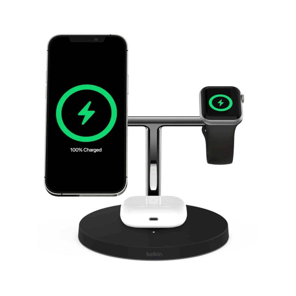 Беспроводное зарядное устройство Belkin BoostCharge Pro 3-in-1 Wireless  Charger, MagSafe ,15W, черны