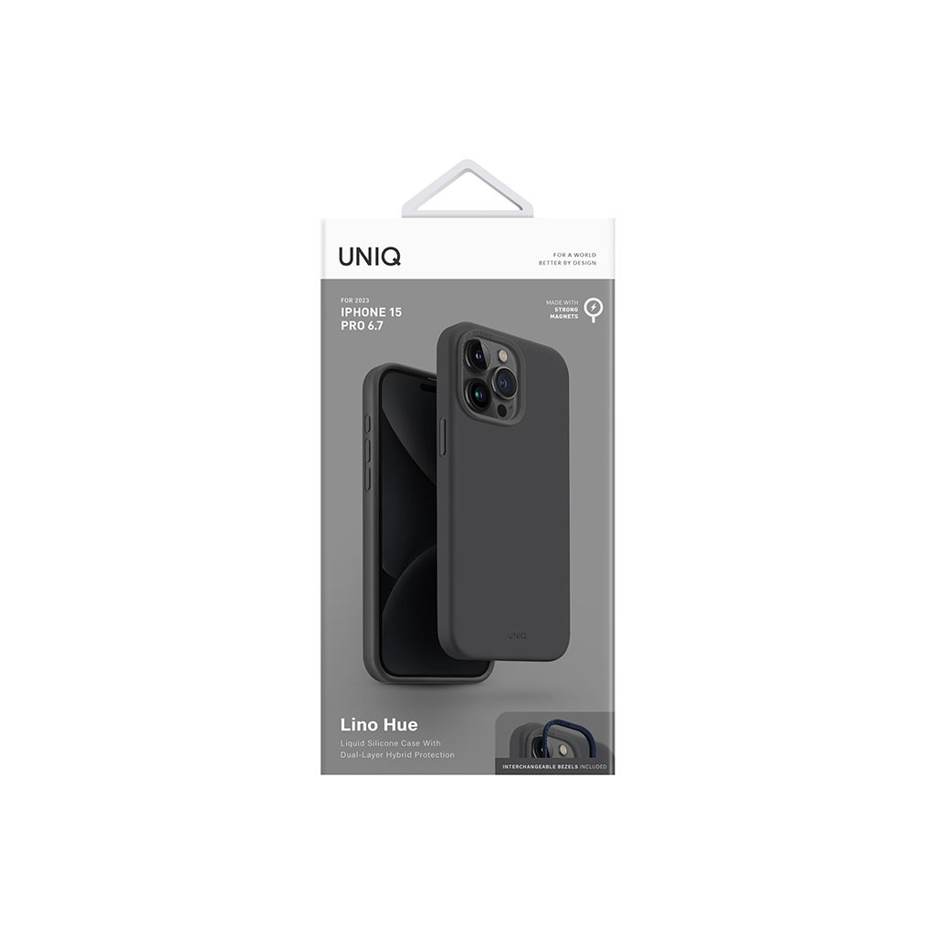 Купить Чехол Uniq для iPhone 15 Pro Max LINO, MagSafe, серый в Москве в  сети магазинов iShop