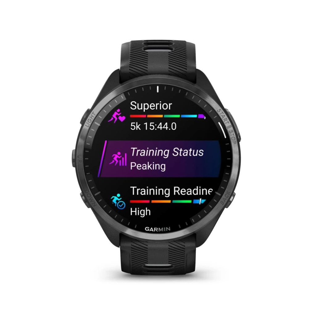 Купить Умные часы Garmin Forerunner 965 черные, темно-серый DLC/титановый  безель, ремешок - черный в Москве в сети магазинов iShop