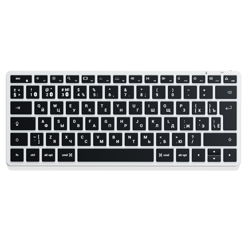 Купить Беспроводная клавиатура Satechi Slim X1 Bluetooth Keyboard-RU,  русская раскладка, серебристый в Москве в сети магазинов iShop