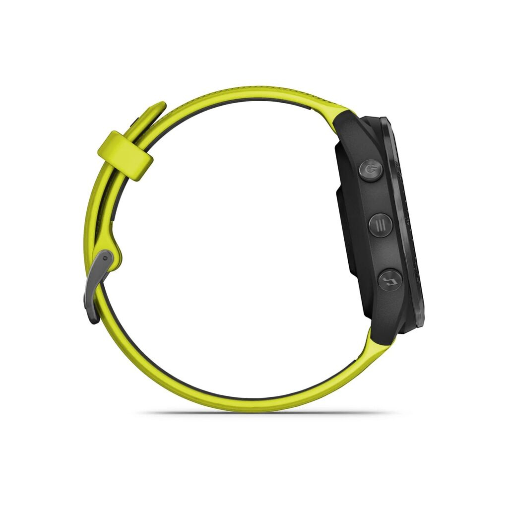 Умные часы Garmin Forerunner 965 черные, темно-серый DLC/титановый безель,  ремешок - желто-черный