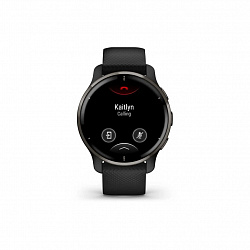Умные часы Garmin Venu 2 Plus, черные/серый безель, ремешок - силикон, черный