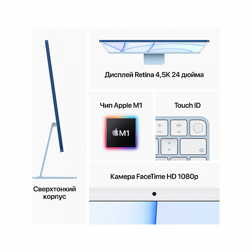 iMac 24" Retina 4,5K, (M1 8C CPU, 8C GPU), 8 Гб, 512 Гб SSD, розовый