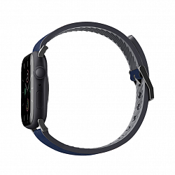 Ремешок Uniq Straden Waterproof для Apple Watch 49/45/44/42 mm, кожа/силикон, синий
