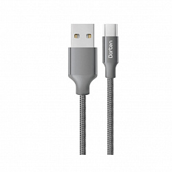 Кабель Dorten USB-C / USB Metallic Series,1.2м, темно-серый