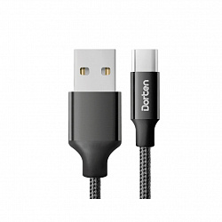 Кабель Dorten USB-C / USB Metallic Series, 2м, черный 