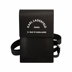 Сумка Lagerfeld Wallet Phone Pouch Saffiano RSG logo для смартфонов, черный