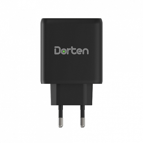 Сетевое зарядное устройство Dorten 3-Port USB Smart ID 37W Wall QC: QC4+/PD3.0+2.4A, черный