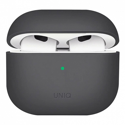 Чехол Uniq LINO Liquid для Airpods 3, силикон, темно-серый