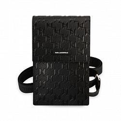 Сумка Lagerfeld Wallet Phone Pouch Saffiano Monogram для смартфонов, черный