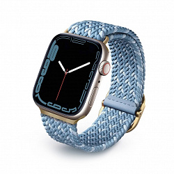 Ремешок Uniq ASPEN для Apple Watch 41/40/38 mm, плетеный, лазурно-синий