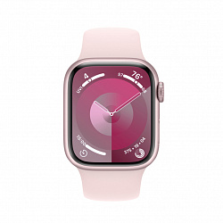 Watch S9, 41 mm, розовый, силиконовый ремешок нежно-розового цвета S/M