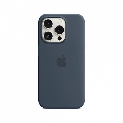 Чехол Apple для iPhone 15 Pro, MagSafe, силикон, штормовой синий