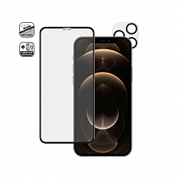 Защитное стекло для iPhone 12/ 12 Pro HARDIZ Premium Tempered Glass: 3D Cover, черный