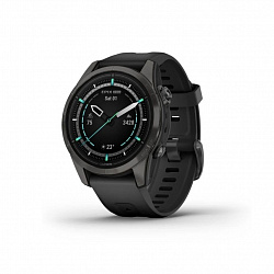 Умные часы Garmin Epix Pro (Gen 2) Sapphire Edition 42 мм, титан/серый/DLC, ремешок - черный