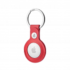 Чехол uBear Capital Leather для Apple AirTag с кольцом, кожаный, красный