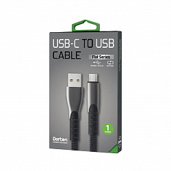 Кабель Dorten USB-C / USB Flat Series, 1м, черный