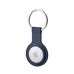 Чехол uBear Touch Ring Case для Apple AirTag с кольцом, силиконовый, темно-синий	