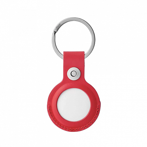 Чехол uBear Capital Leather для Apple AirTag с кольцом, кожаный, красный