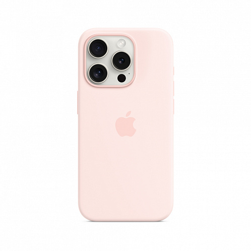 Чехол Apple для iPhone 15 Pro, MagSafe, силикон, светло-розовый