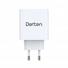 Сетевое зарядное устройство Dorten 3-Port USB Smart ID 37W, Wall QC: QC4+/PD3.0+2.4A, белый