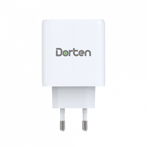 Сетевое зарядное устройство Dorten 3-Port USB Smart ID 37W, Wall QC: QC4+/PD3.0+2.4A, белый