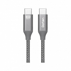 Кабель Dorten USB-C / USB-C PD, 100W, 2м, темно-серый