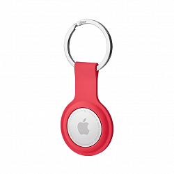Чехол uBear Touch Ring Case для Apple AirTag с кольцом, силиконовый, красный