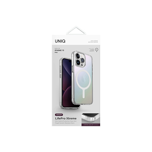 Чехол Uniq для iPhone 15 Pro Lifepro Xtreme AF, MagSafe, перламутр