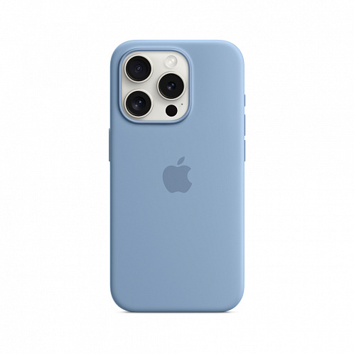 Чехол Apple для iPhone 15 Pro, MagSafe, силикон, зимний синий