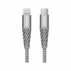 Кабель HARDIZ MFI USB-C / Lightning (C94) PD, 1.8м, серый