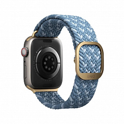 Ремешок Uniq ASPEN для Apple Watch 41/40/38 mm, плетеный, лазурно-синий