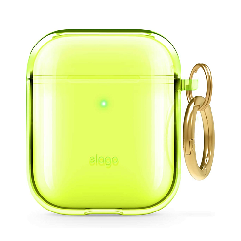 Чехол Elago Clear Hang case для AirPods Gen 1 & 2, желтый неон
