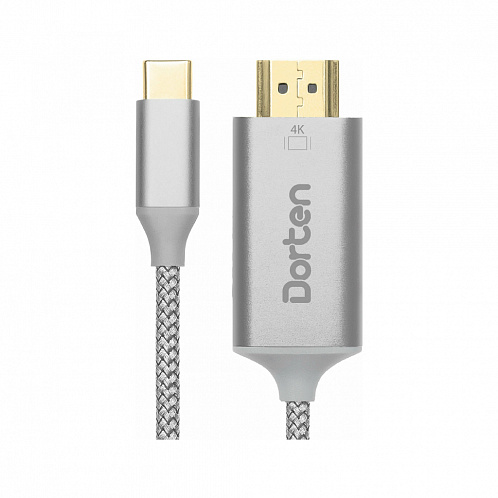 Кабель Dorten USB-C - HDMI 2.0, Tetron Series, 1.8м, темно-серый