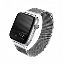 Ремешок Uniq Dante для Apple Watch 40/38 mm, сталь-сетка, серебристый